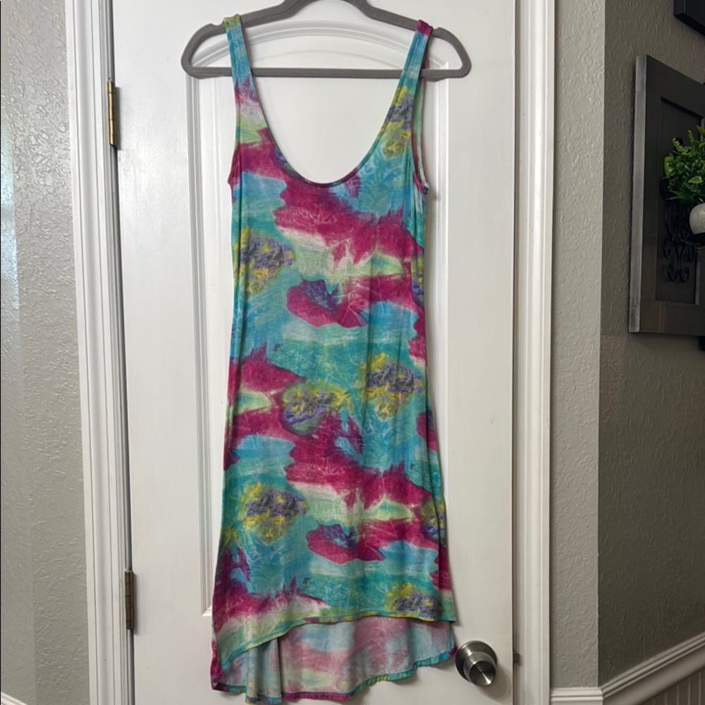 Colorful Sleeveless Asymmetrical Dress